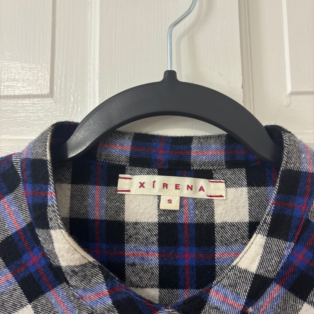 Xirena Jesse Plaid Flannel Gathered Yoke Shirt S Cotton Boho Western Cabincore - Picture 8 of 10
